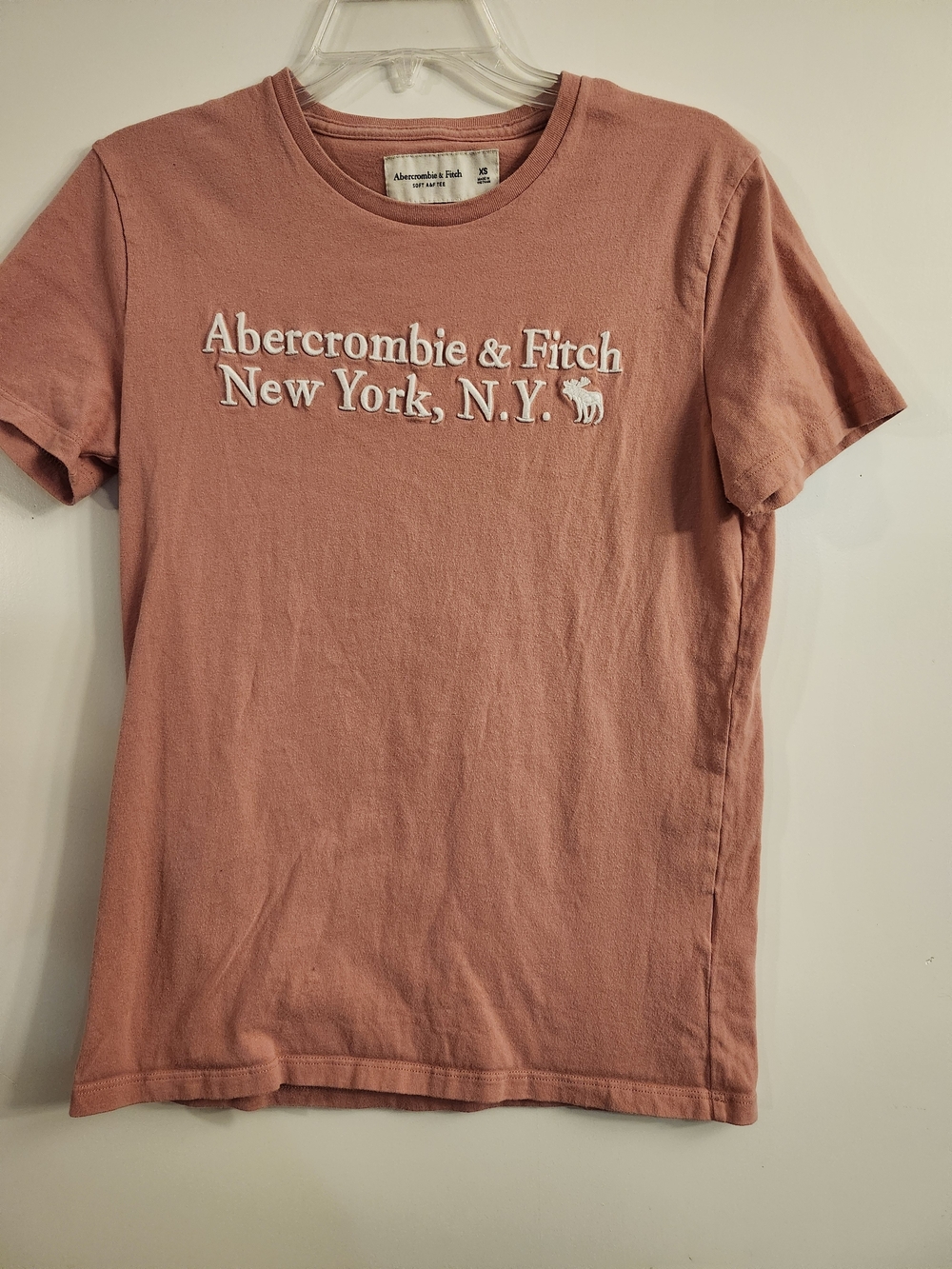 Vintage Abercrombie & Fitch Pink Embroidered Logo Tee